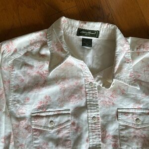 Vintage Eddie Bauer corduroy floral button down shirt